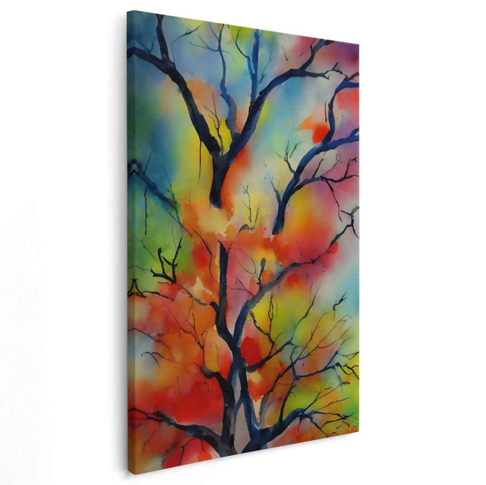 Whispers Of Enchanted Forests: Vibrant Abstract Nature-Inspired Canvas Art Print
