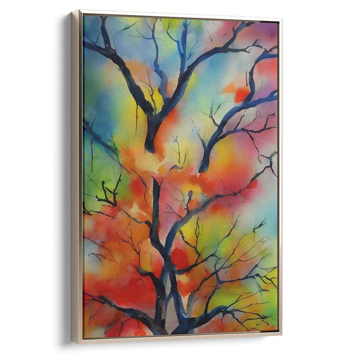 Whispers Of Enchanted Forests: Vibrant Abstract Nature-Inspired Canvas Art Print