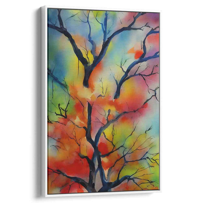 Whispers Of Enchanted Forests: Vibrant Abstract Nature-Inspired Canvas Art Print