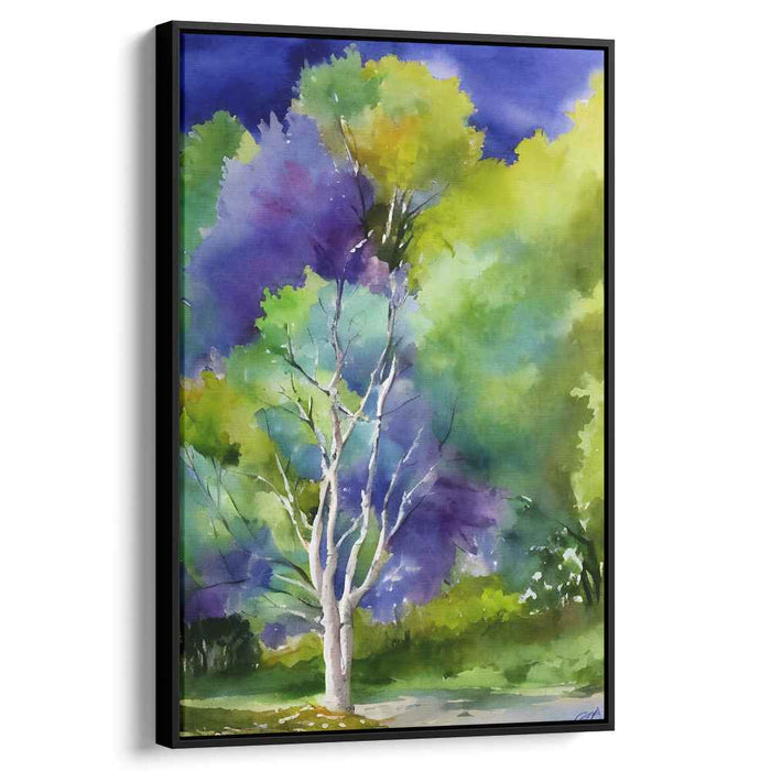 Whispering Colors: Tranquil Tree Watercolor Landscape