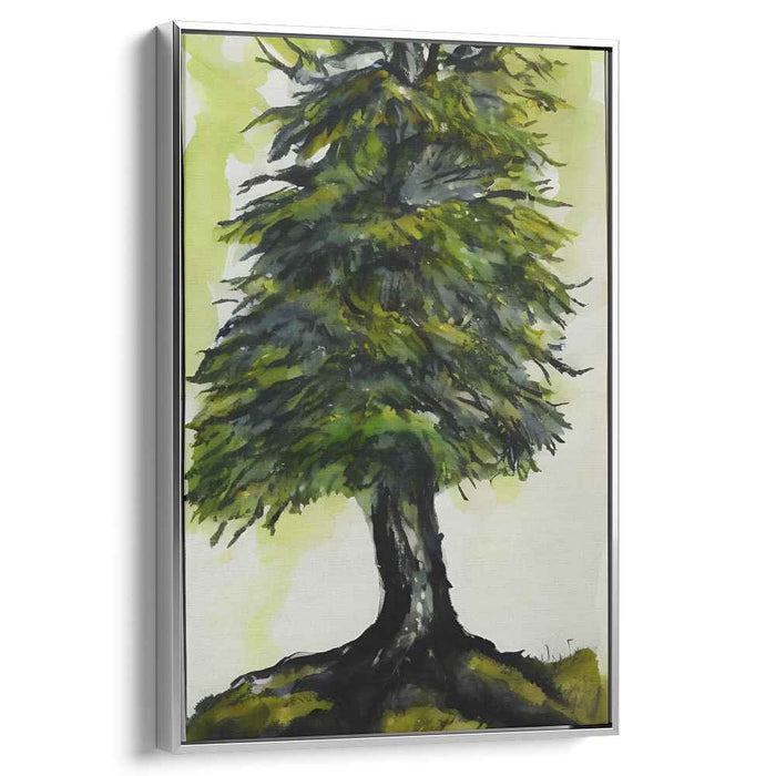 Nature's Brushwork Illusion: Realistic Watercolor Tree Canvas Art Print