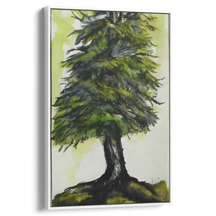 Nature's Brushwork Illusion: Realistic Watercolor Tree Canvas Art Print