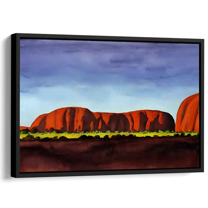 Mirage Escape Palette: Vibrant Desert Landscape Watercolor Canvas Art Print