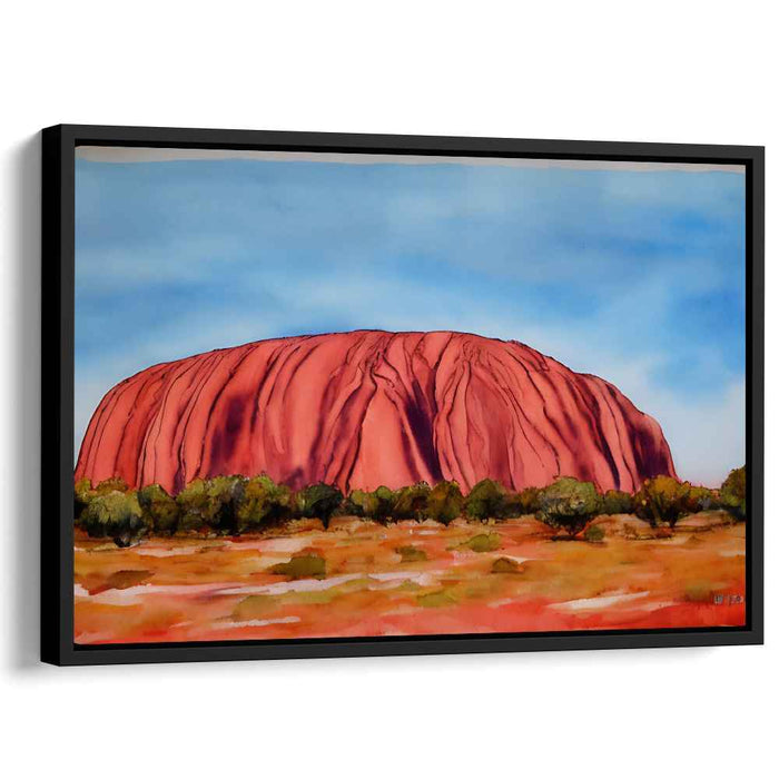 Wanderlust Monolith Moods: Watercolor Landscape of Australia's Iconic Monolith