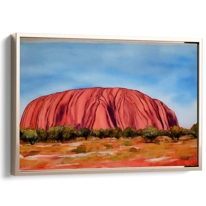 Wanderlust Monolith Moods: Watercolor Landscape of Australia's Iconic Monolith