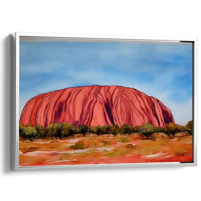 Wanderlust Monolith Moods: Watercolor Landscape of Australia's Iconic Monolith
