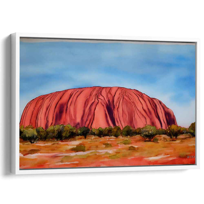 Wanderlust Monolith Moods: Watercolor Landscape of Australia's Iconic Monolith