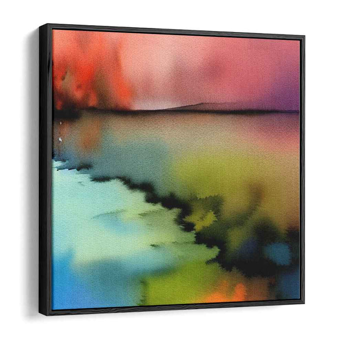 Aqua Dreams Shoreline: Watercolor Lakeside Dreamscape