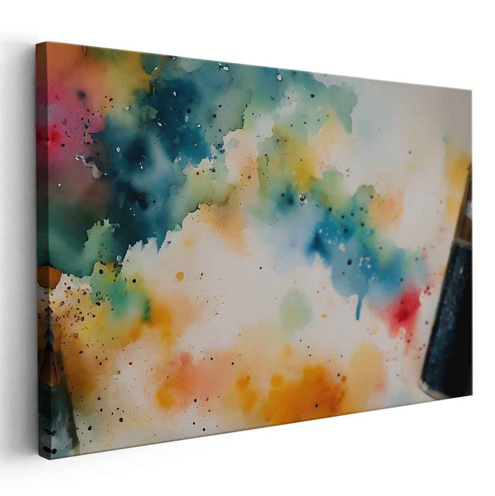 Transient Serenity Horizon: Abstract Watercolor Dreamscape Canvas Art Print
