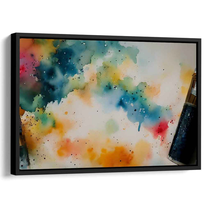 Transient Serenity Horizon: Abstract Watercolor Dreamscape Canvas Art Print