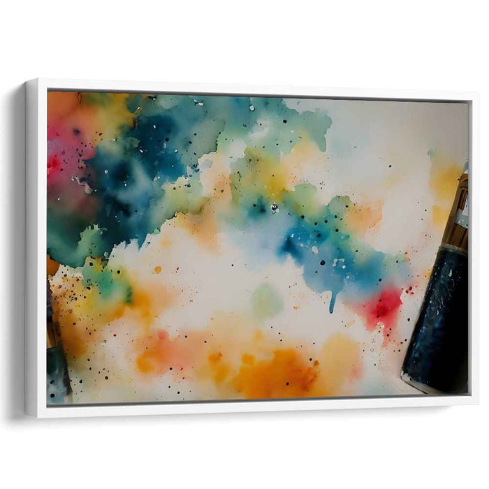 Transient Serenity Horizon: Abstract Watercolor Dreamscape Canvas Art Print