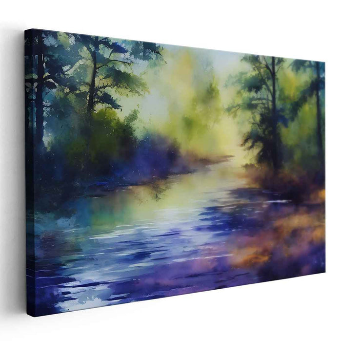 Dawn's Reflections Symphony: Luminous Dawn Reflections Canvas Art