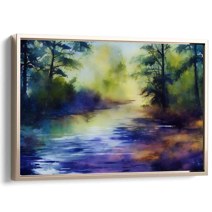 Dawn's Reflections Symphony: Luminous Dawn Reflections Canvas Art