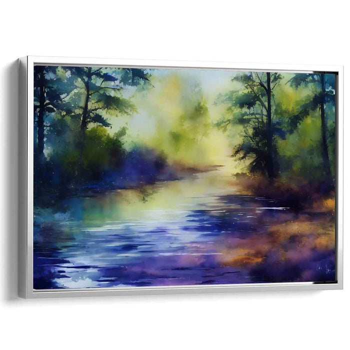 Dawn's Reflections Symphony: Luminous Dawn Reflections Canvas Art