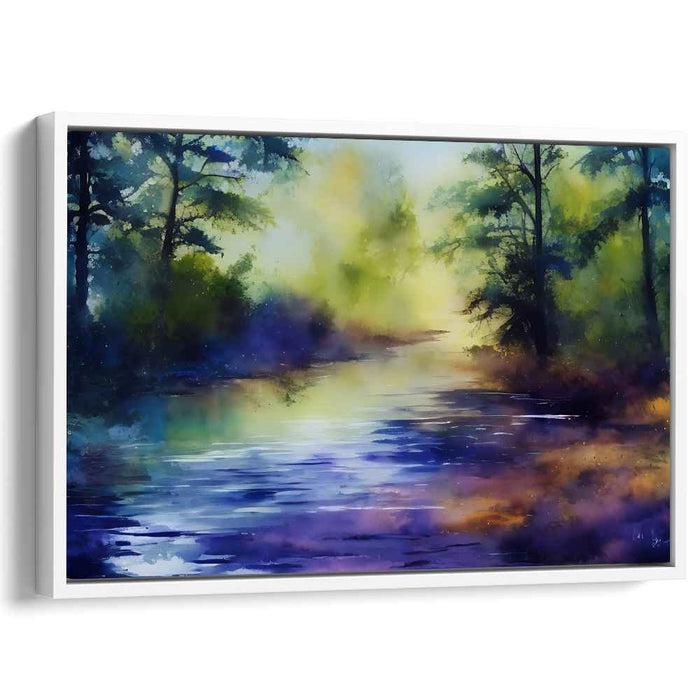 Dawn's Reflections Symphony: Luminous Dawn Reflections Canvas Art