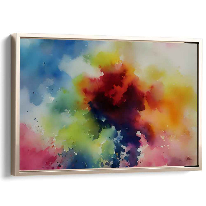 Vivid Dimensions: Abstract Expressionist Color Explosion Canvas Art Print