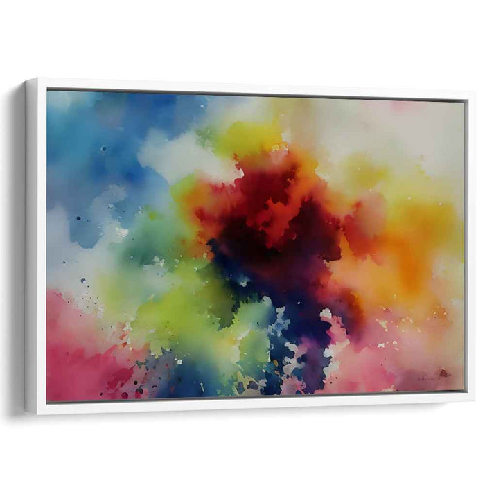 Vivid Dimensions: Abstract Expressionist Color Explosion Canvas Art Print