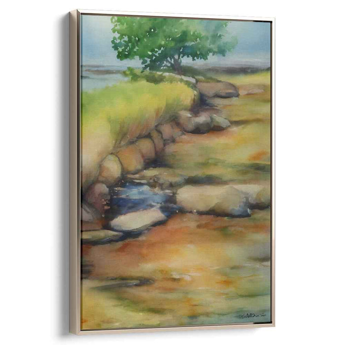 Emerald Horizon: Impressionist Landscape with Lush Greenery