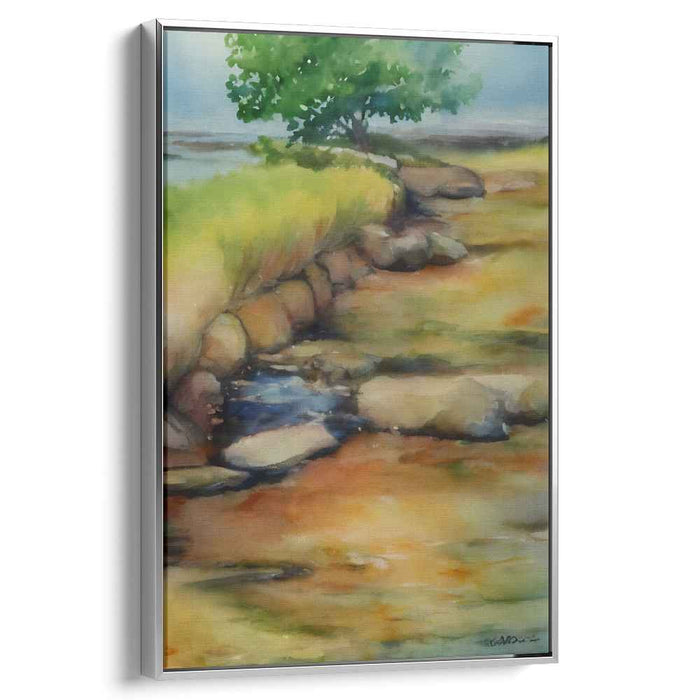 Emerald Horizon: Impressionist Landscape with Lush Greenery