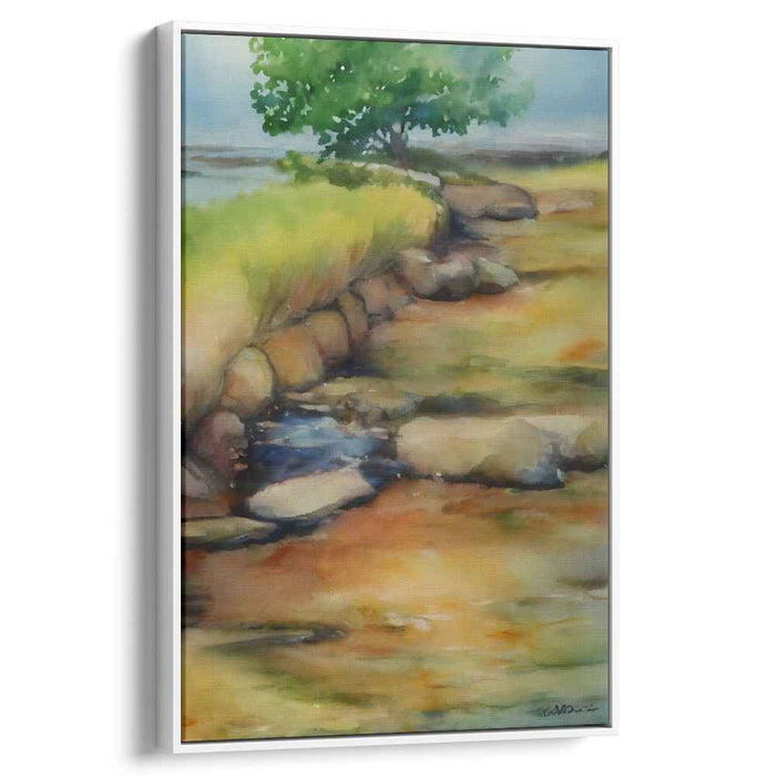 Emerald Horizon: Impressionist Landscape with Lush Greenery