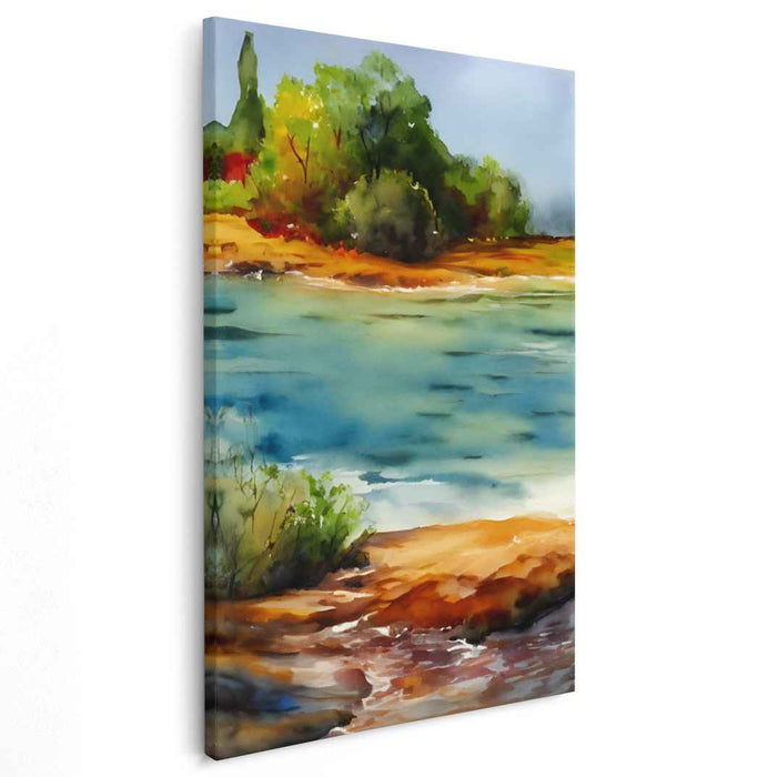 Ripple Dance on Canvas: Impressionist Watercolor Landscape Canvas Art Print