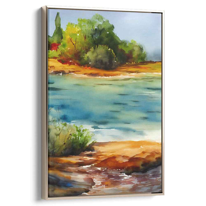 Ripple Dance on Canvas: Impressionist Watercolor Landscape Canvas Art Print