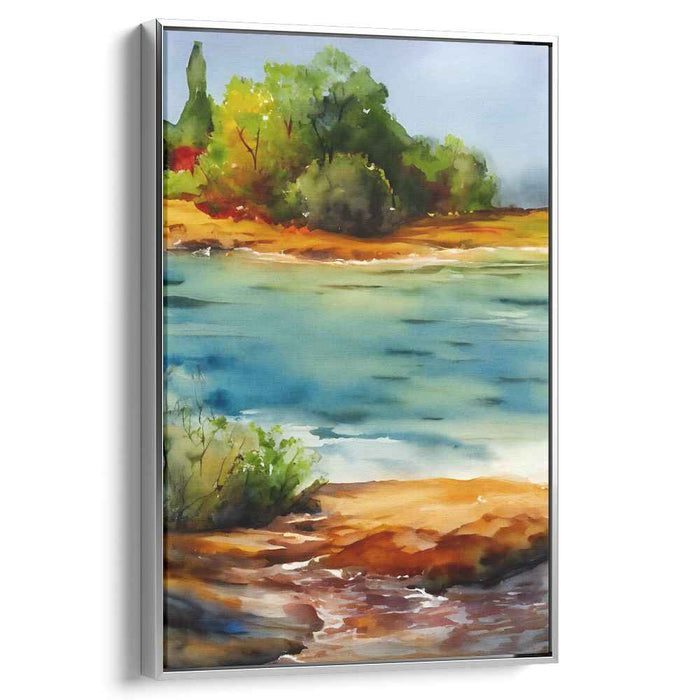 Ripple Dance on Canvas: Impressionist Watercolor Landscape Canvas Art Print