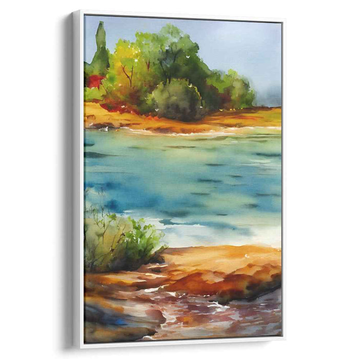 Ripple Dance on Canvas: Impressionist Watercolor Landscape Canvas Art Print