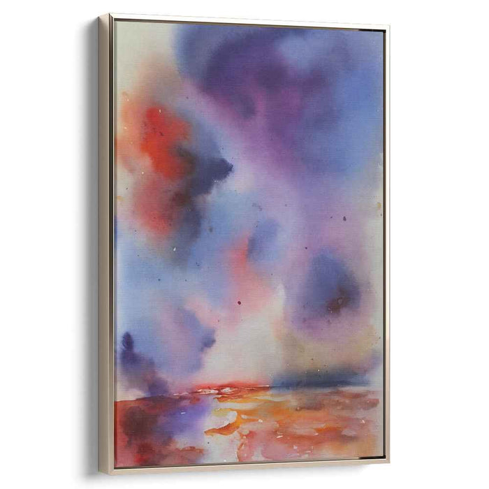 Rainbow Rhapsody Brushstroke Symphony: Vibrant Watercolor Sky Canvas Art Print