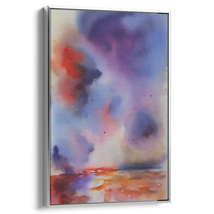 Rainbow Rhapsody Brushstroke Symphony: Vibrant Watercolor Sky Canvas Art Print