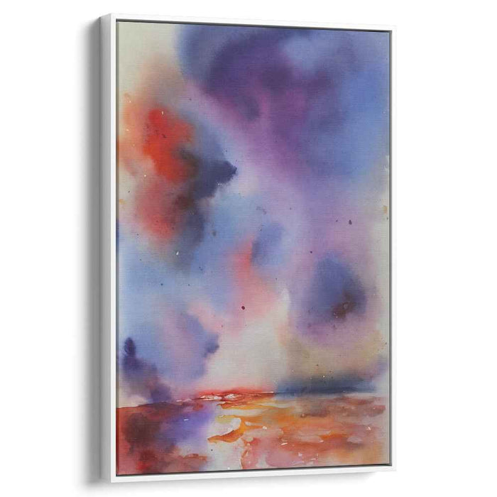 Rainbow Rhapsody Brushstroke Symphony: Vibrant Watercolor Sky Canvas Art Print