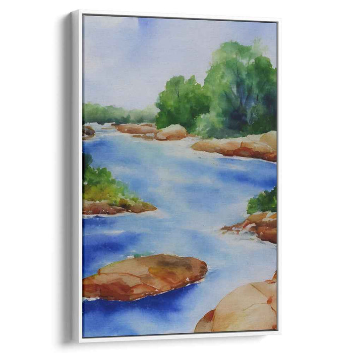 Canvas Waterscape Illusion: Watercolor Landscape Canvas Art