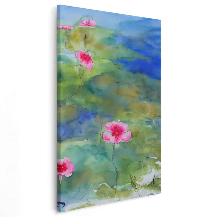 Rose Petals Drifting Peacefully: Pink Water Lilies on a Serene Pond