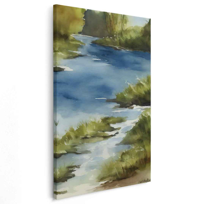 Tranquil Ink Landscapes: Serene Watercolor Nature Scene