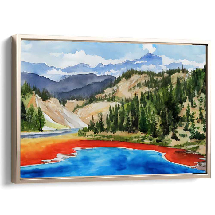 Whimsical Watercolors Dance On Canvas: Vibrant Landscape Watercolor Canvas Art