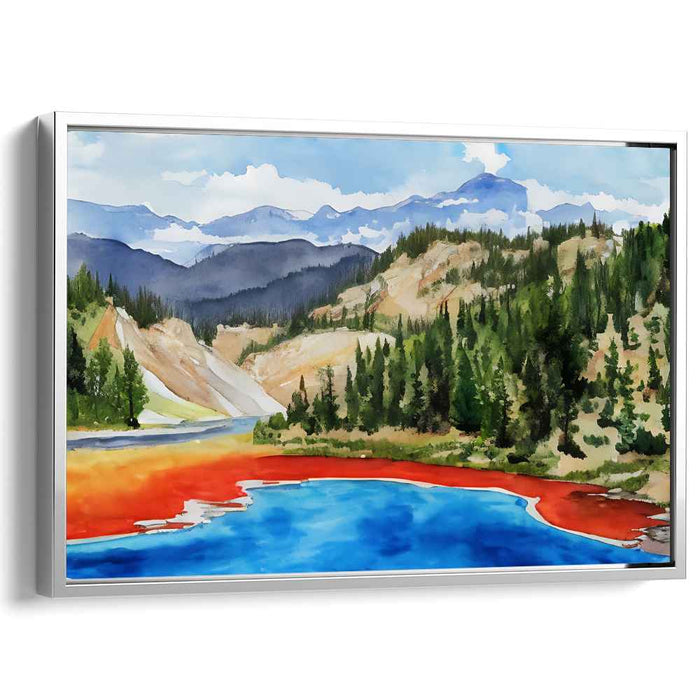 Whimsical Watercolors Dance On Canvas: Vibrant Landscape Watercolor Canvas Art