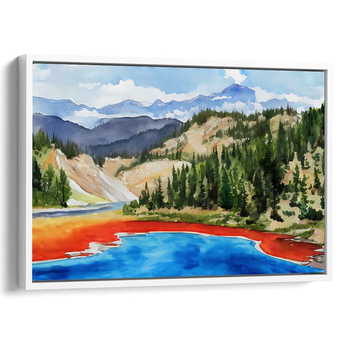Whimsical Watercolors Dance On Canvas: Vibrant Landscape Watercolor Canvas Art