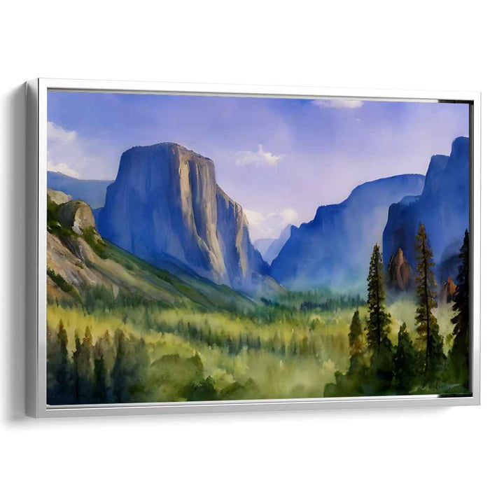 Majestic Yosemite Valley: Serene Mountain Landscape Canvas Art Print