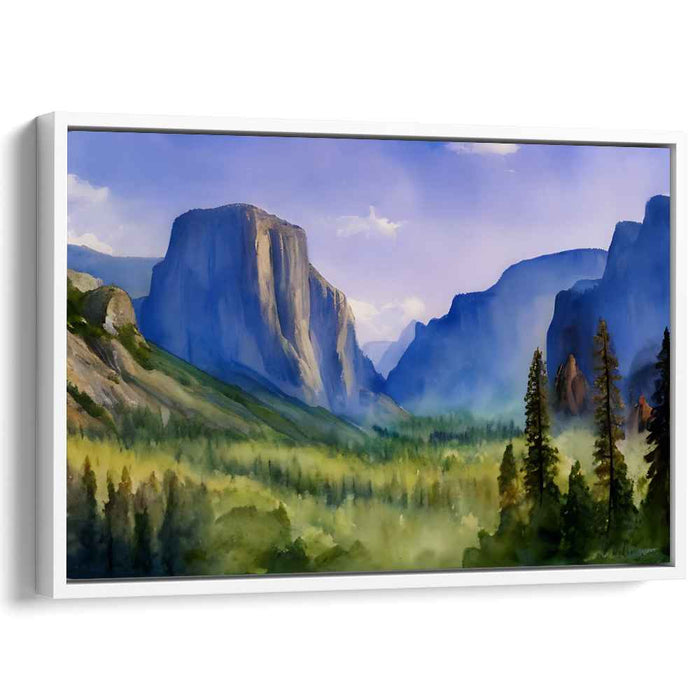 Majestic Yosemite Valley: Serene Mountain Landscape Canvas Art Print