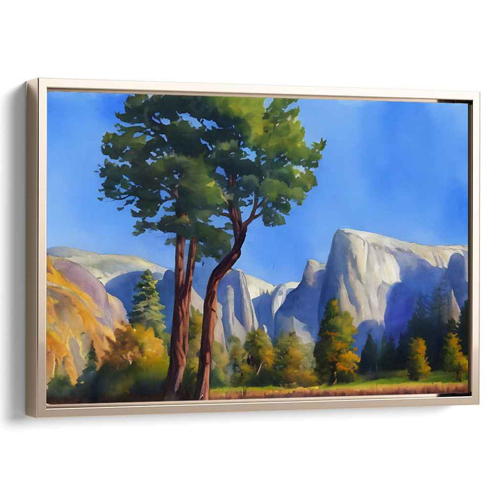 Twilight Embrace of Nature: Majestic Mountain Landscape with Intertwined Trees