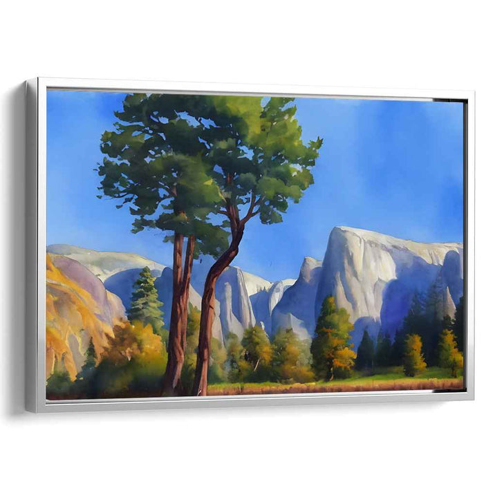 Twilight Embrace of Nature: Majestic Mountain Landscape with Intertwined Trees