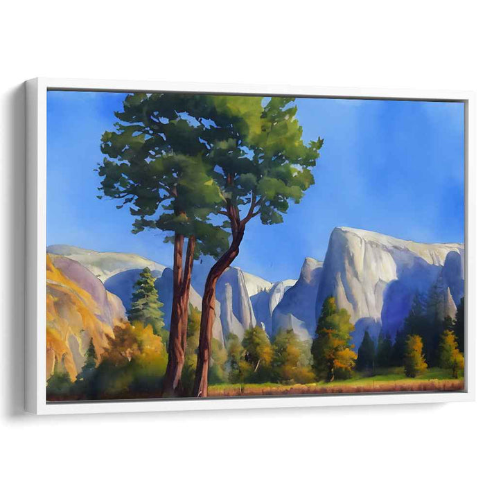 Twilight Embrace of Nature: Majestic Mountain Landscape with Intertwined Trees
