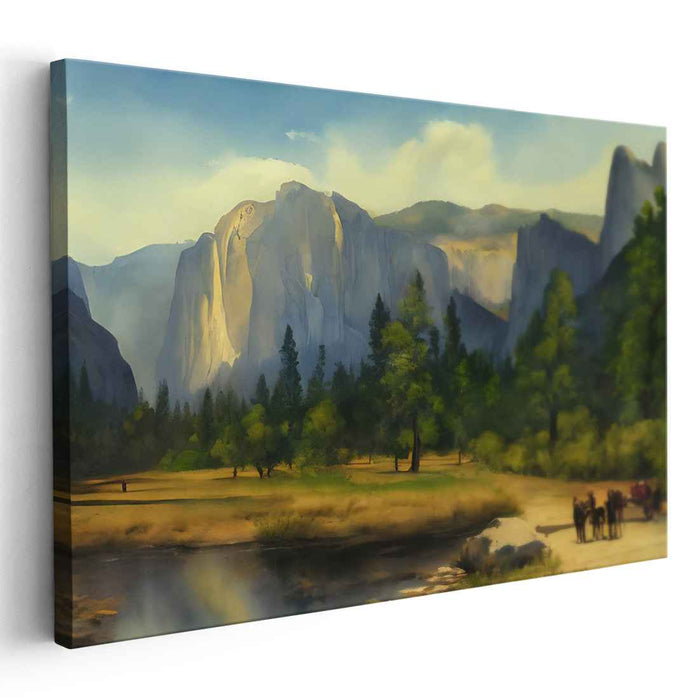 Edge of Tranquility: Serene Landscape and Cliff Canvas Art Print