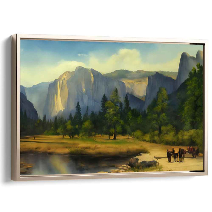Edge of Tranquility: Serene Landscape and Cliff Canvas Art Print