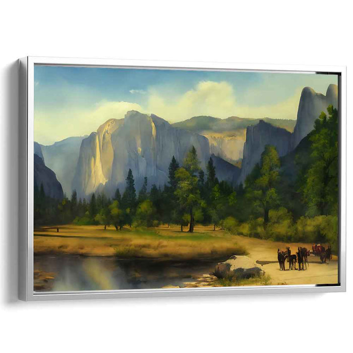 Edge of Tranquility: Serene Landscape and Cliff Canvas Art Print