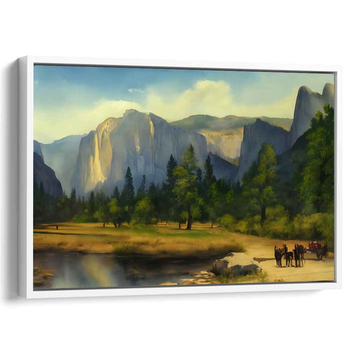 Edge of Tranquility: Serene Landscape and Cliff Canvas Art Print
