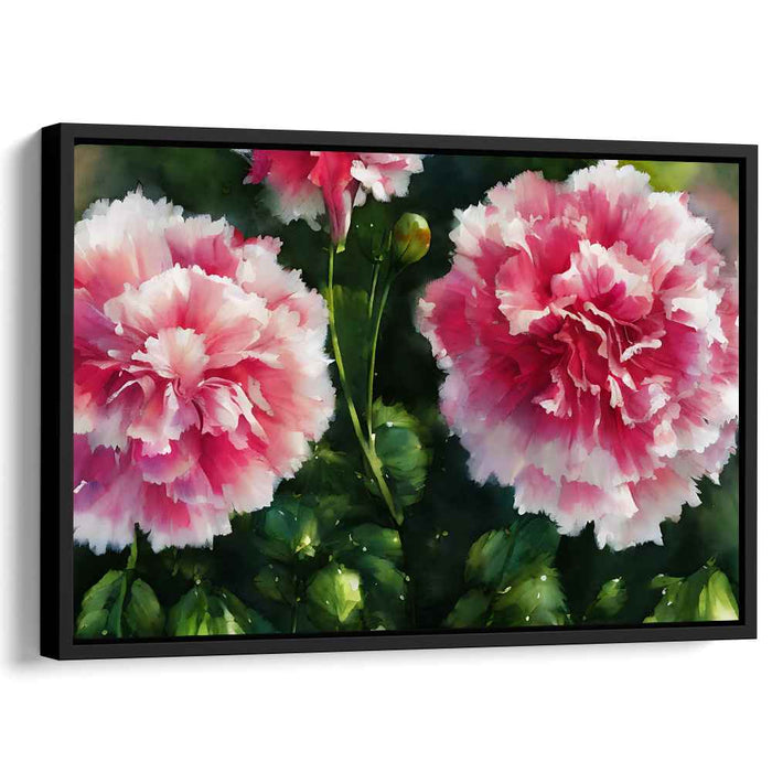 Aqueous Petal Impression: Digital Watercolor Peony Canvas Art Print