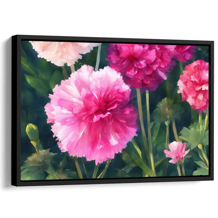 Blush Petal Melody: Realistic Pink Peony Flower Canvas Art Print