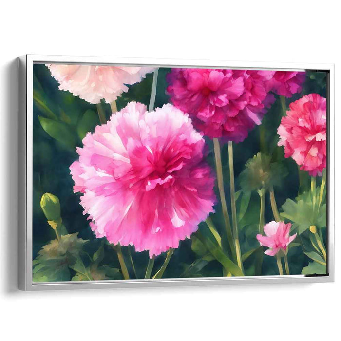 Blush Petal Melody: Realistic Pink Peony Flower Canvas Art Print