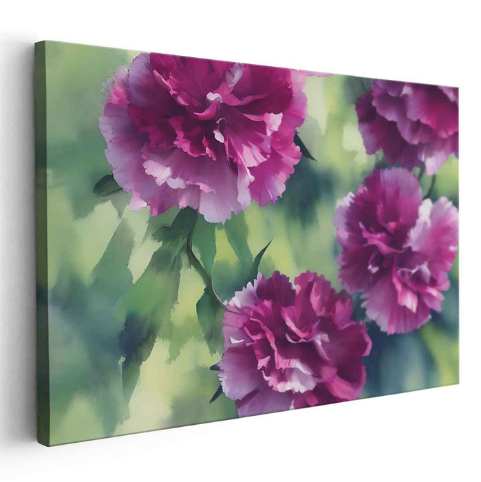 Magenta Dream Petals: Watercolor Magenta Flower Canvas Art Print